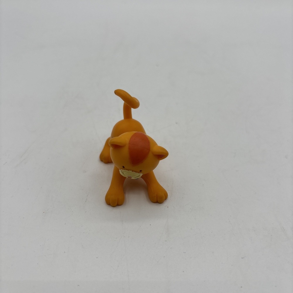 Manhattan Toy Company PVC Cat Figure Orange Purple Collar Preowned